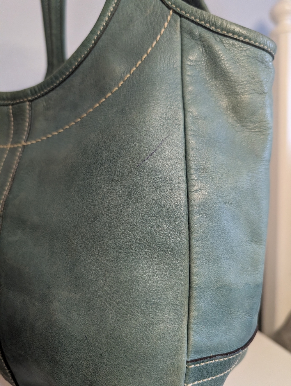 Coach Vintage 2006 Legacy Ergo Teal Leather Tote, Fair Condition - Picture 6 of 16